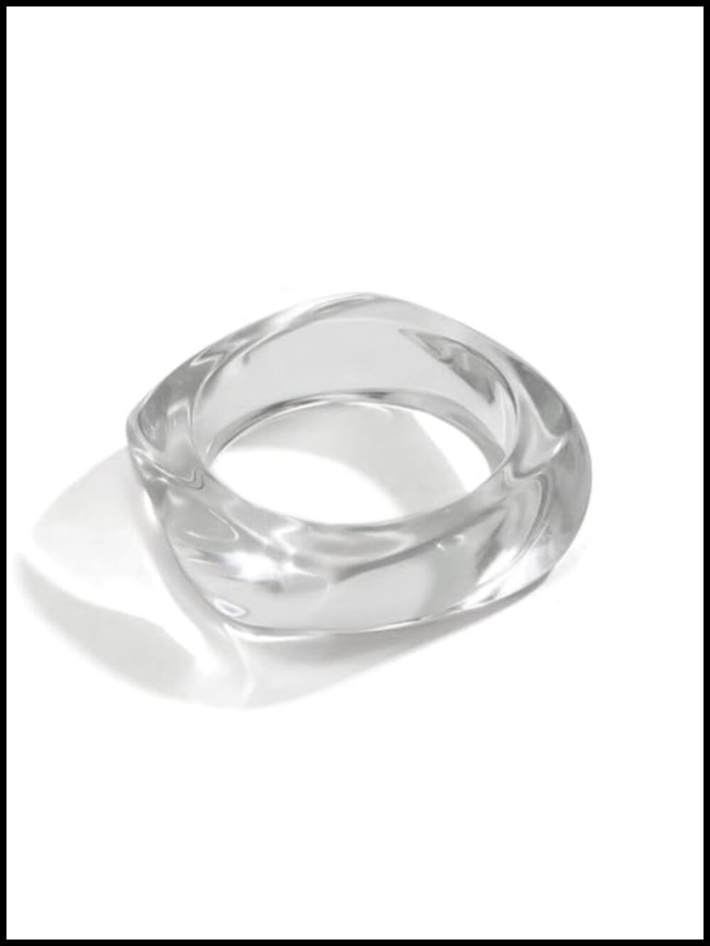 Wide Square Acrylic Resin Bangle Bracelet for Women Vintage Irregular Geometric
